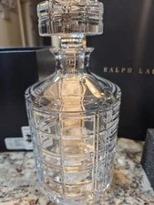 Ralph Lauren Hudson Plaid Style Decanter Genuine Crystal (NEW - in gift box)