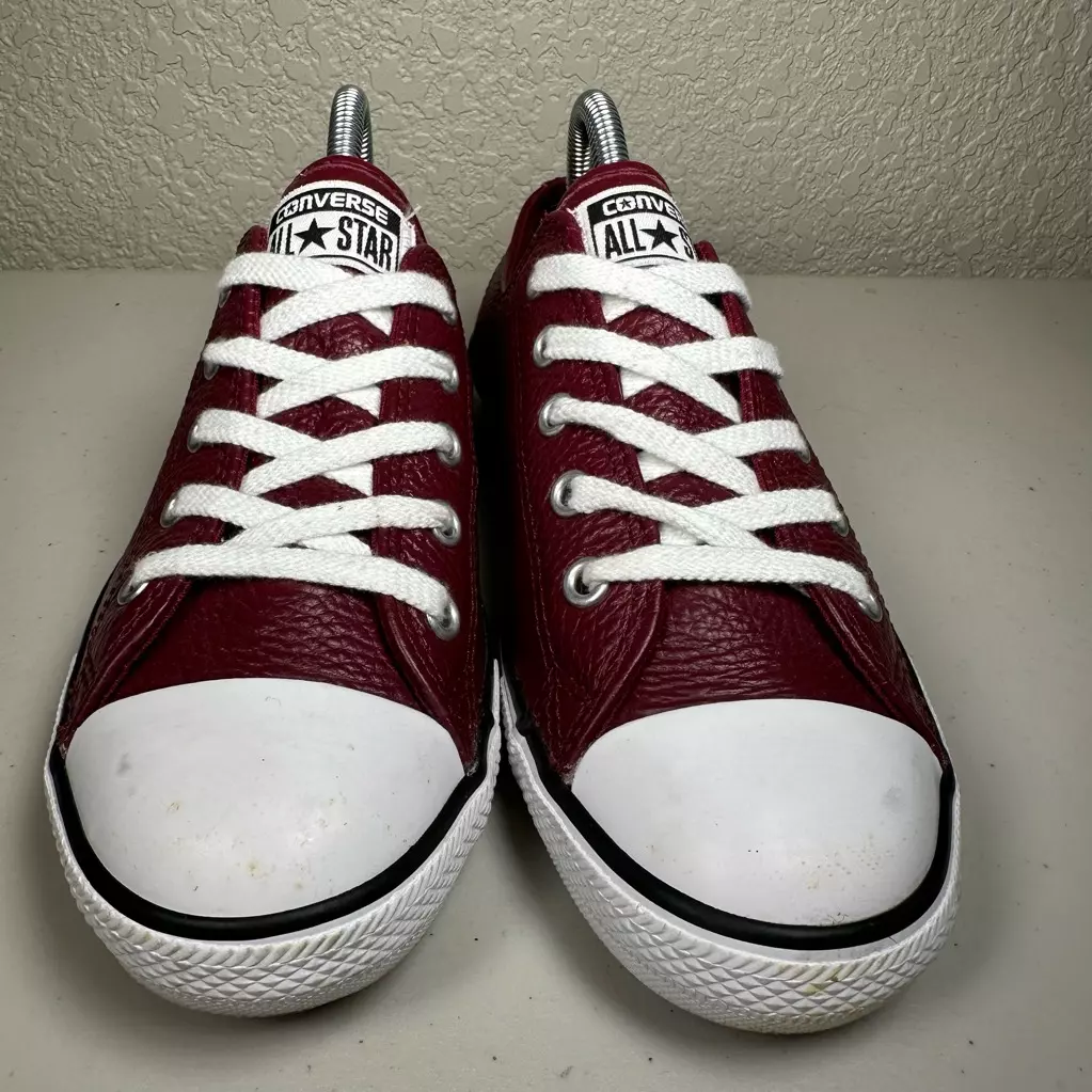 Converse All Star Womens Dainty Ox Sneakers Maroon Burgundy Red