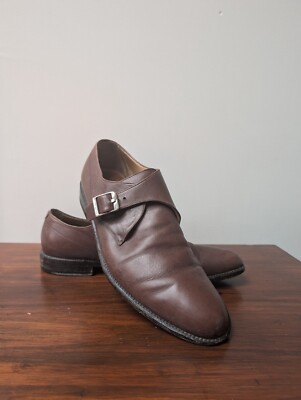 Bally Burlington Single Monk Strap Full Brown Leather Loafer/Shoe EU44/UK10/US11