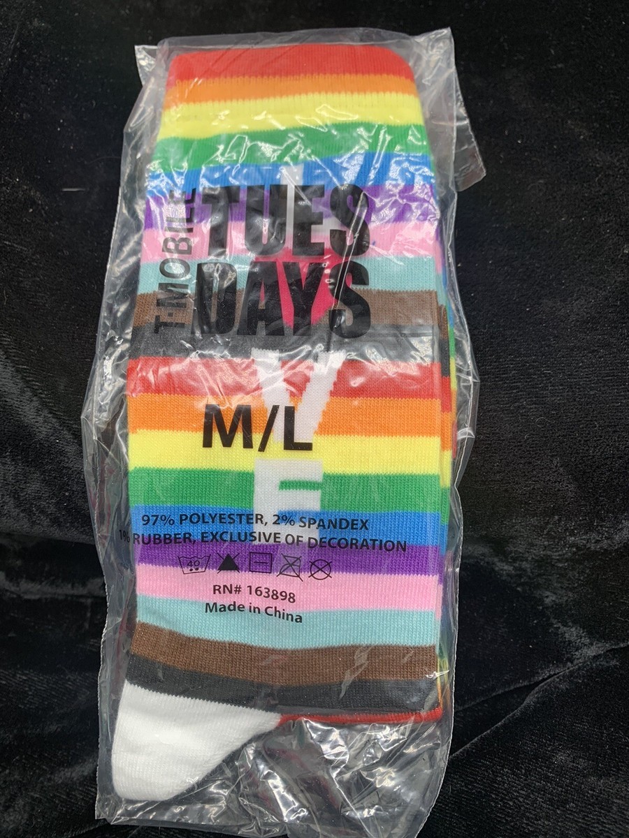 T MOBILE TUESDAY Love Pride Socks, M/L size, New in original