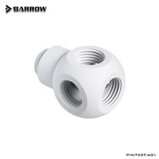 Barrow G1/4" 5 Way Ball Fitting 360 Degree Rotary Splitter Water Cooling White