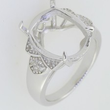 Sterling Silver Semi Mount Ring Setting Oval OV 16X12mm White Topaz