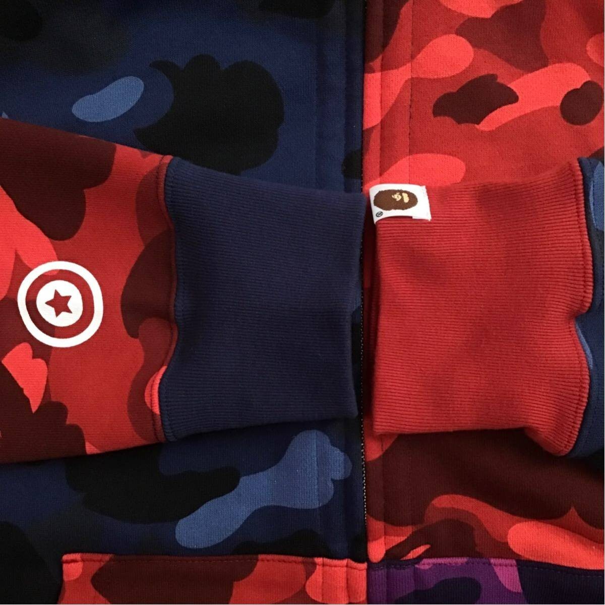APE BAPE CRAZY DUBLE SHARK HOODIE パーカー　L BAPE Double shark full zip hoodie crazy camo A Bathing Ape