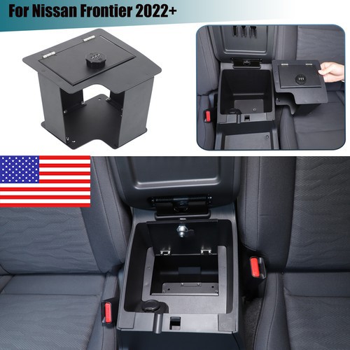 Center Console Safe GUN Storage Lock Box W/ TRAY For Nissan