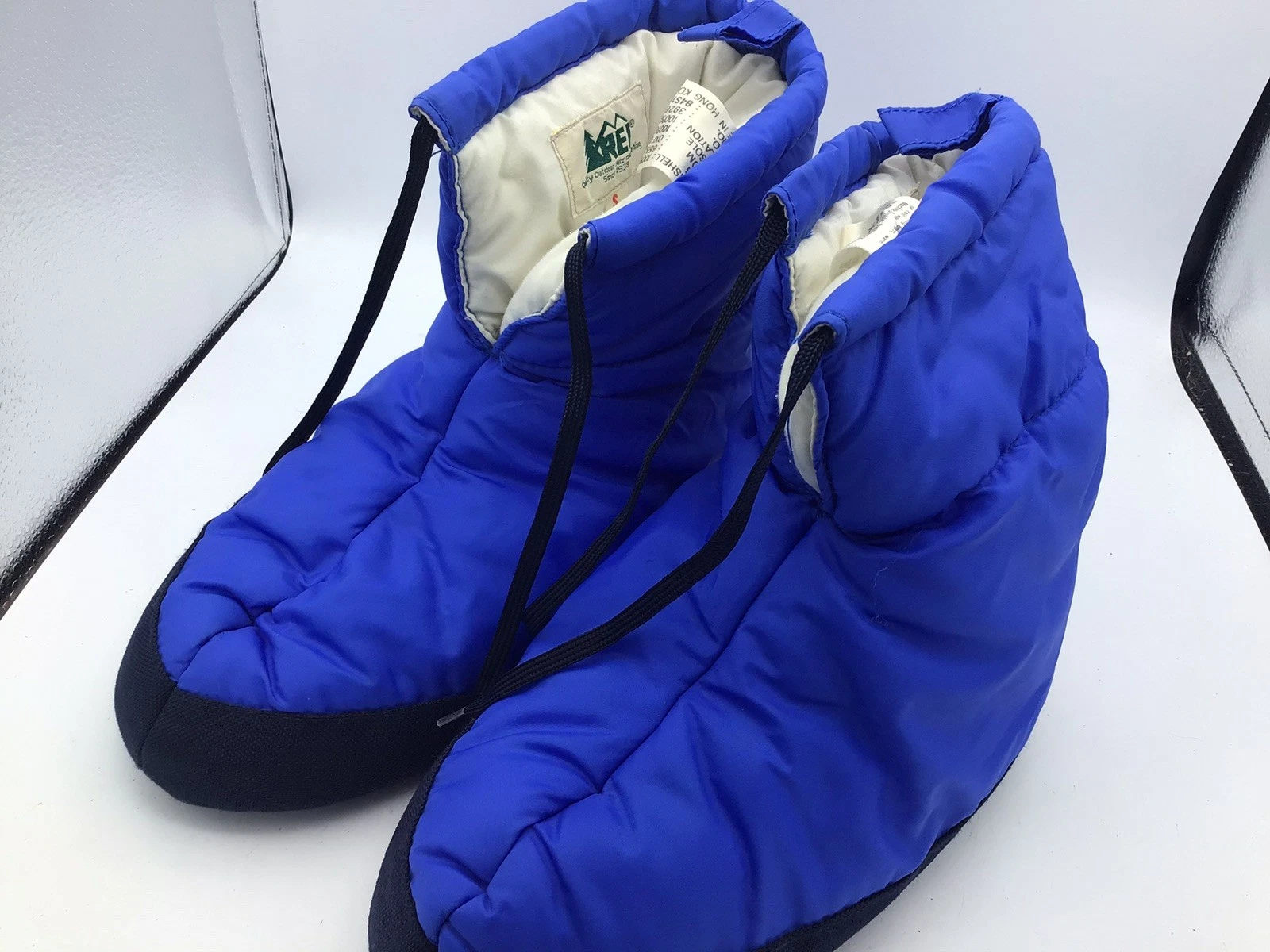 REI Blue Vintage Insulated Polar guard Camp Slippers Booties Boots Sz Small W2