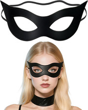 Halloween Cat Woman Mask Costume Accessories Black Cat Eye Mask for Cosplay