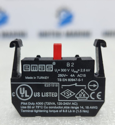 [LOT OF 3] EMAS B2 Contact Block 250V~ 4A
