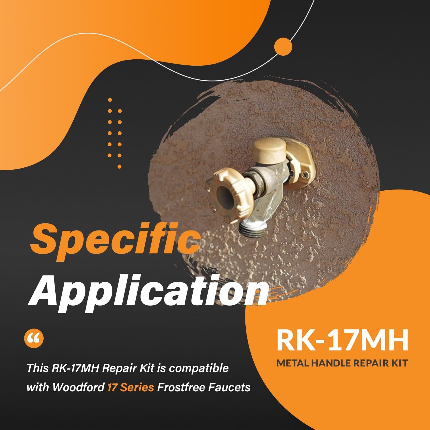 For Woodford Model 17 Faucets RK-17MH Wall Hydrant Metal Handle Repair Kit