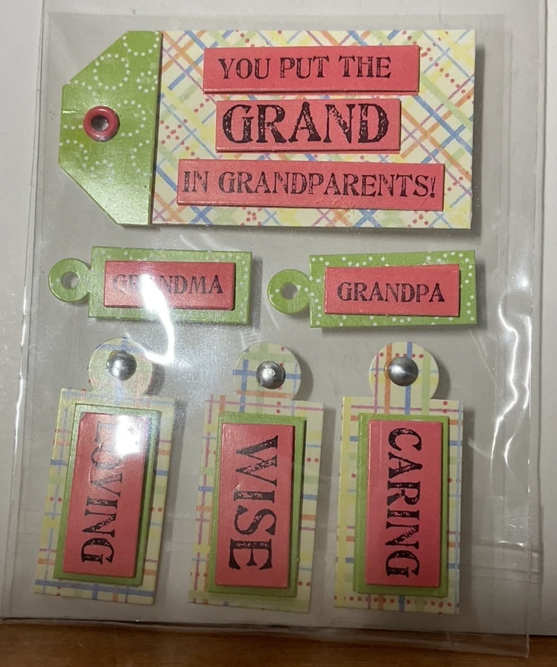 Sandylion Essentials VINTAGE Grandparents Stickers PESM81 2004 Scrapbook Sealed - Image 2 of 4