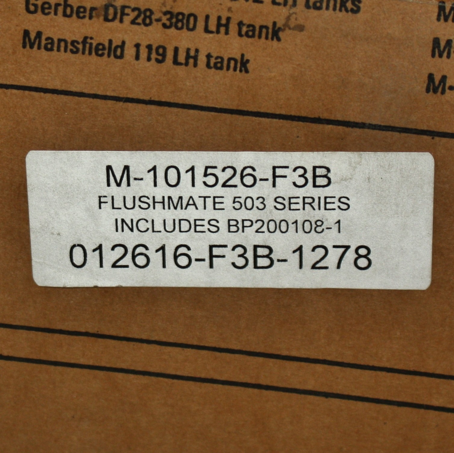 Flushmate Pressure Assist Flushing System M-101526-F3B, for Toilet w/ Pushbutton