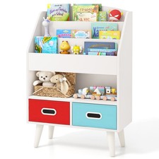 Kids Bookcase Wooden Children Bookshelf with 3 Shelves White