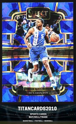 De'Aaron Fox 2023-24 Panini Select Blue Ice Concourse Prizm