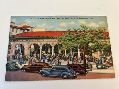 A Busy Day at the Open Air Post Office St Petersburg Florida FL Postcard
