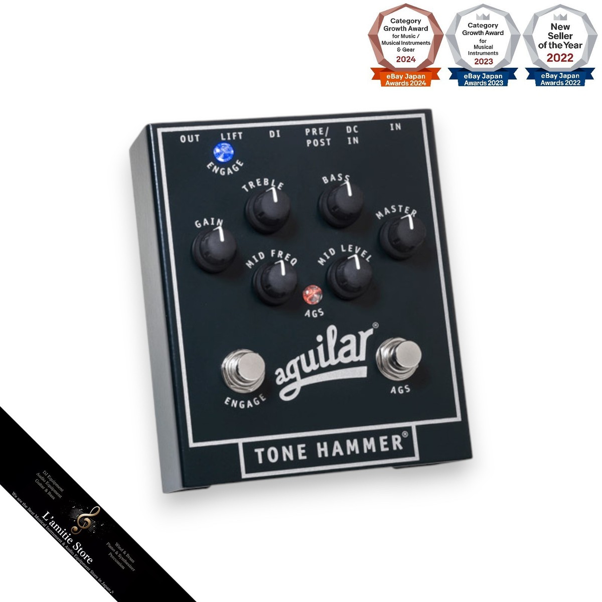 Aguilar Tone Hammer for Bass Preamplifier Direct Box Pedal