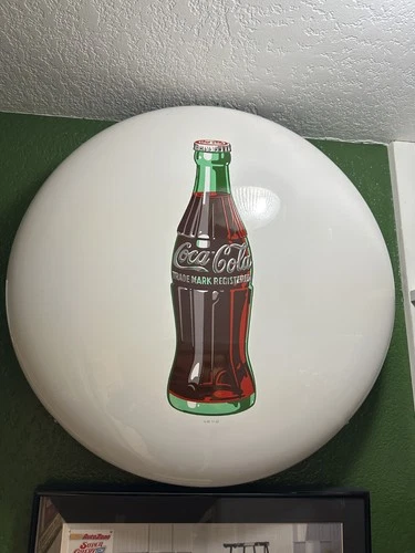 Vintage 1950s Coca Cola Button White with Bottle 24"(MINT)