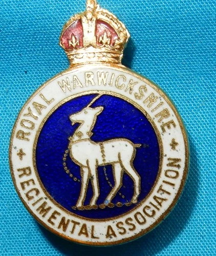 WW1 ROYAL WARWICKSHIRE REGIMENTAL ASSOCIATION MILITARY BADGE WORLD WAR I No 5655