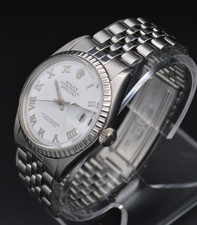 Rolex Datejust 1601 SS Watch with White Gold Bezel 2