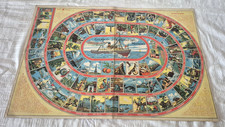 F214 _  GIOCO DEL GIRO DEL MONDO MARCA STELLA Anni 50 circa GIOCO DELL'OCA