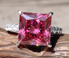 Luxury Certified 3.50 Ct Pink Diamond Solitaire Ring - FREE Diamond Studs