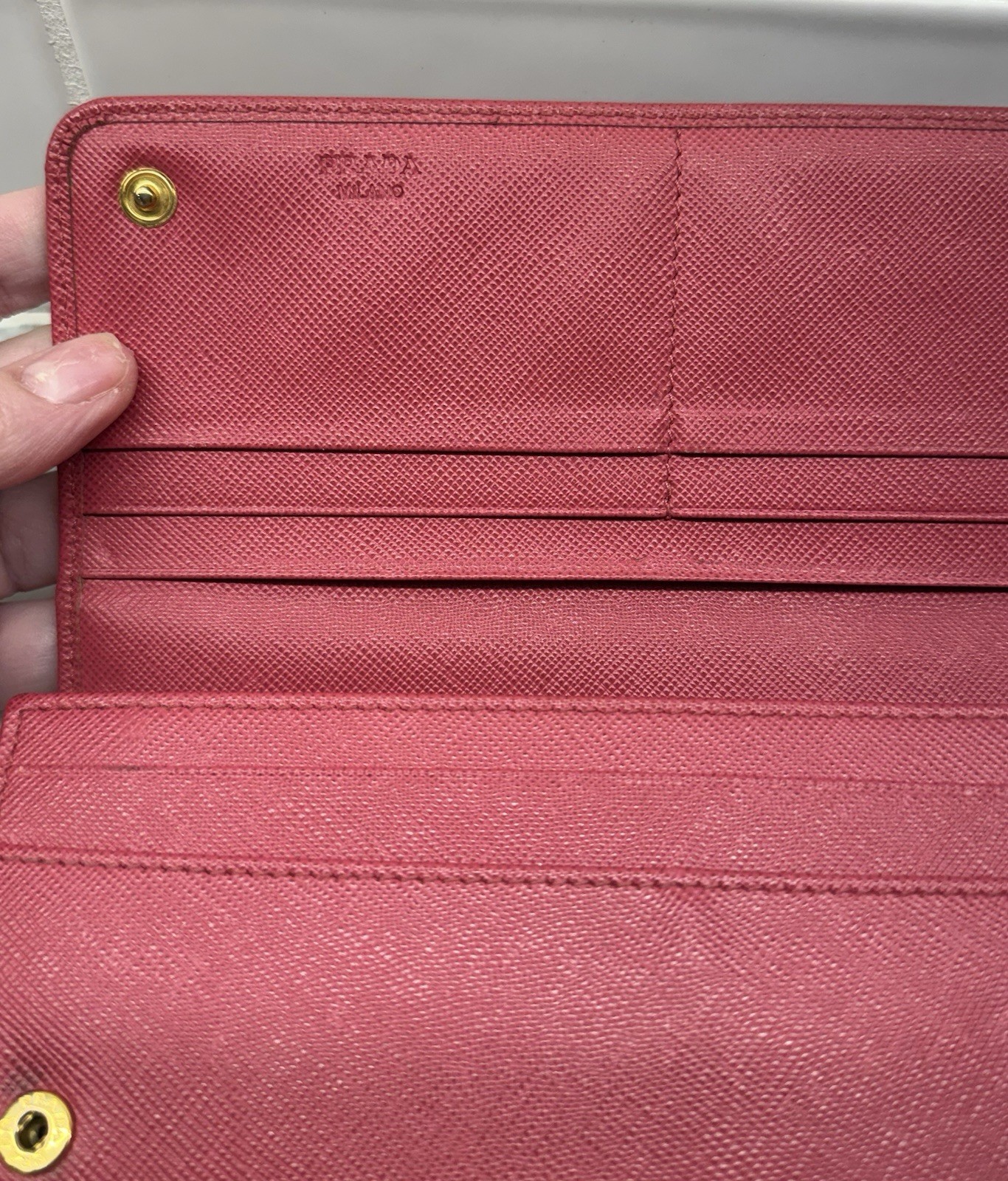 PRADA Peonia Feminine Saffiano Leather Long Flap Bifold W/ Added Crossbody thumbnail 15