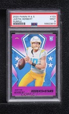 2020 Panini Rookies & Stars Rookie Purple Justin Herbert #103 PSA 9 MINT 1lc0