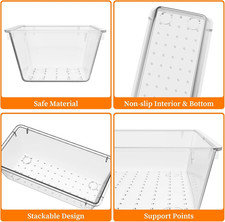 32 PCS Clear Plastic Drawer Organizer Set, 4-Size Vanity Organizer Trays and ...