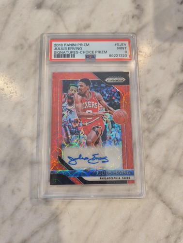 Julius Erving [Choice Prizm] #SJEV 2018 Panini Prizm Signatures card