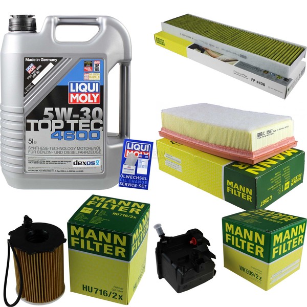 Mann Inspektionspaket 5L Liqui Moly Top Tec 5W-30 FüR Mini Mini Cooper D One-image