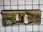 Antique 1910s Panoramic Photo Family Standing On Dirt Road Edwardian Fashion 