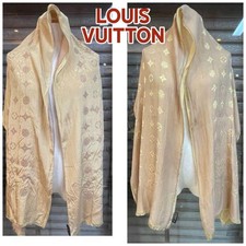 Louis Vuitton Shawl Stole Beige Silk Blend 159cm Used
