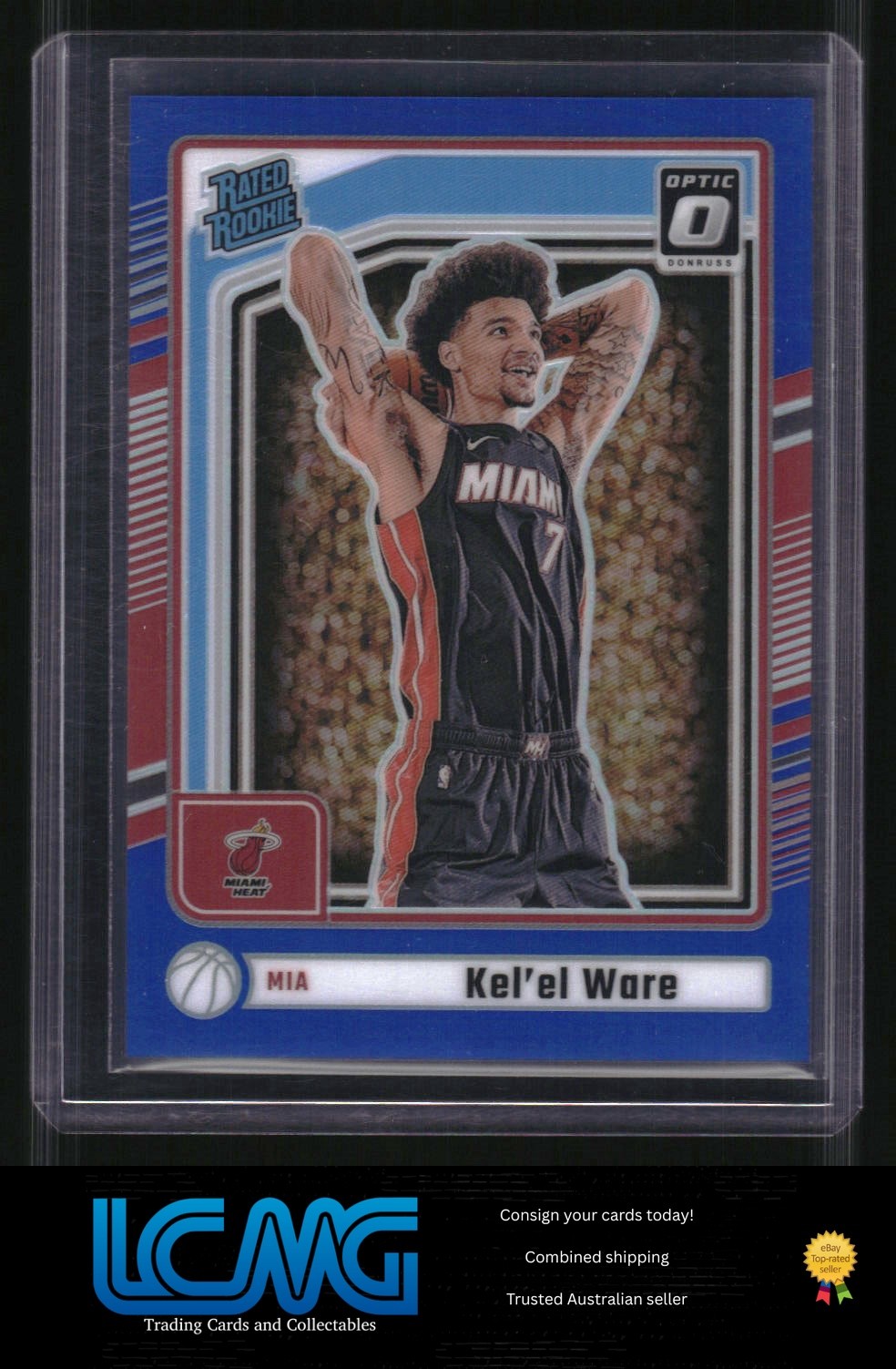 2024-25 Donruss #P-221 Kel'el Ware Optic Rated Rookies Preview Blue #/49 L4B