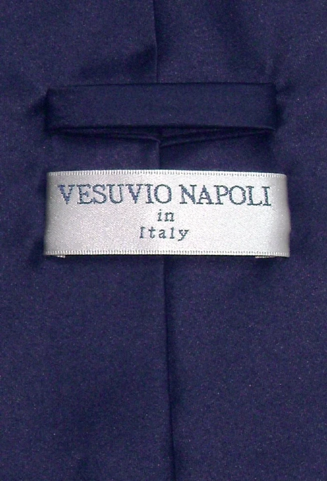 Juego de corbata y pañuelo Vesuvio Napoli color AZUL MARINO LISO para hombre Foto 2 de 2