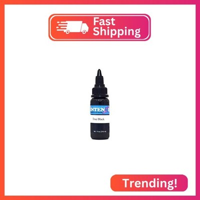 Intenze True Black Tattoo Ink 1oz with Excellent Long-Lasting Opacity, Made in U