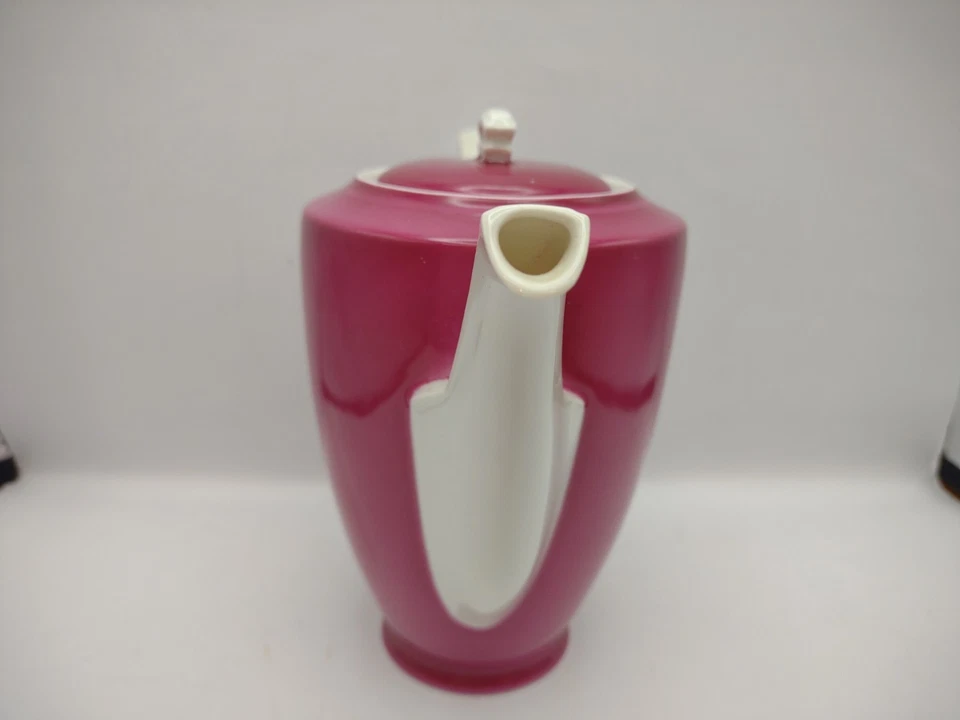 De colección Delicado Art Deco Checo Rojo OMECO Juego de Café/Té Olla Crema 3 Tazas Foto 3 de 4