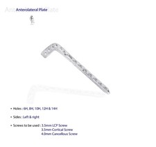 Placa Tibia Distal Anterolateral Veterinaria 3.5mm LCP - Lote de 10 Piezas