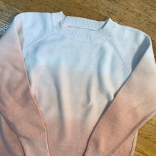 Loft Women's Small Knit Light Weight Sweater Long Sleeve Crew Neck Pink Cotton