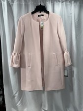 NWT Nine West Ladies Size 10 Pink Coat Jacket Bell Sleeve Babydoll Bell Sleeve