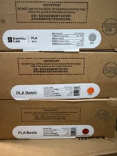 Bambu Lab PLA Basic THREE PACK Silver, Orange, Maroon Red 3kg Refill No Spool