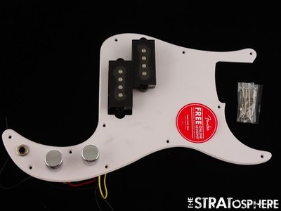 Fender Squier Mini Precision P Bass LOADED PICKGUARD Prewired White 