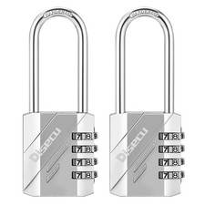 2 Pack 4 Digit Combination Lock 2.5 Inch Long Shackle Outdoor Waterproof Padl...