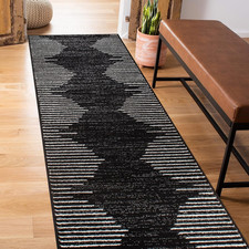 Bohemian Stripe Stain Resistant Carpet High Traffic for Hallway Entryway Living