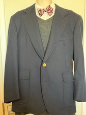 Vintage Pendleton Navy Wool Blazer Coat Jacket Red Lining Waterbury Buttons 46R
