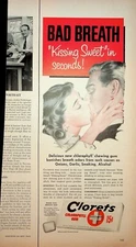 Original Clorets Gum Ad: Bad Breath; Kissing Sweet