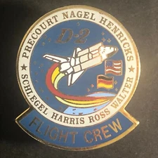 Scarce Official NASA Shuttle Flight Crew Mission Lapel Pin - STS 55 Columbia