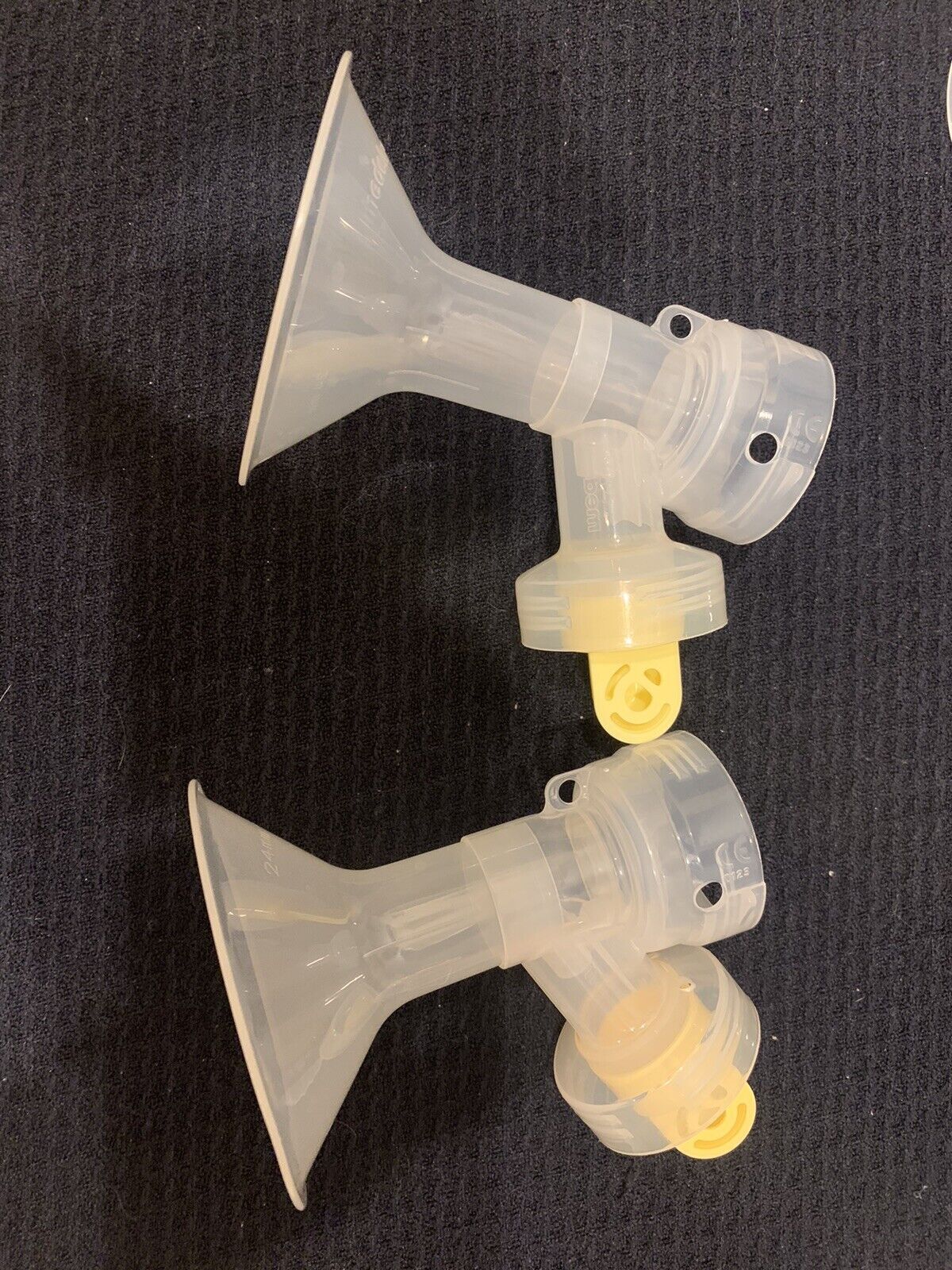 Used Pair Of Medela Brand Breast Pump Breast Shields With Valve,