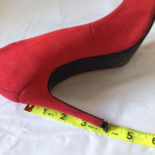 BERSHKA - ZAPATOS DE GAMUZA ZORRO ROJO STILETTO PUNTA Talla UK6 EU 39 Usados - Imagen 3 de 12