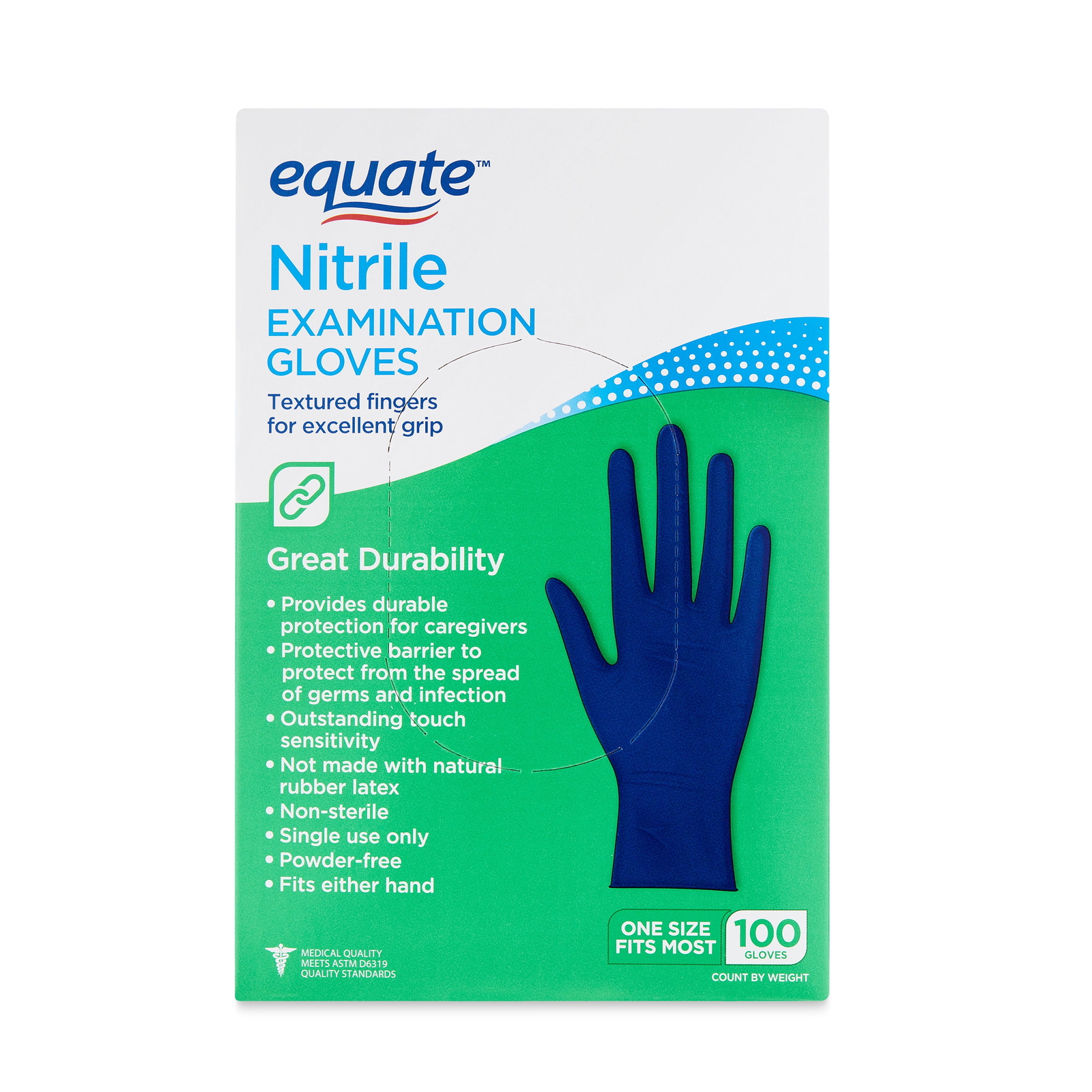 Nitrile Exam Gloves One Size Fits Most 100 Count Box