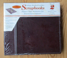 MemoryStor BROWN Scrapbook Albums-Set 2-20 pgs /10 sheets Leather 12x12 exp. NEW