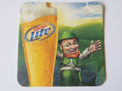 2009 Bier Untersetzer ~ ~ Miller Lite Gär ~Schöne Kleeblätter~ Leprichorn Trink