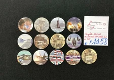 AAFES POGS, 6th Printing,13 POGS, 25c COMPLETE set, #P1458, FAIR+